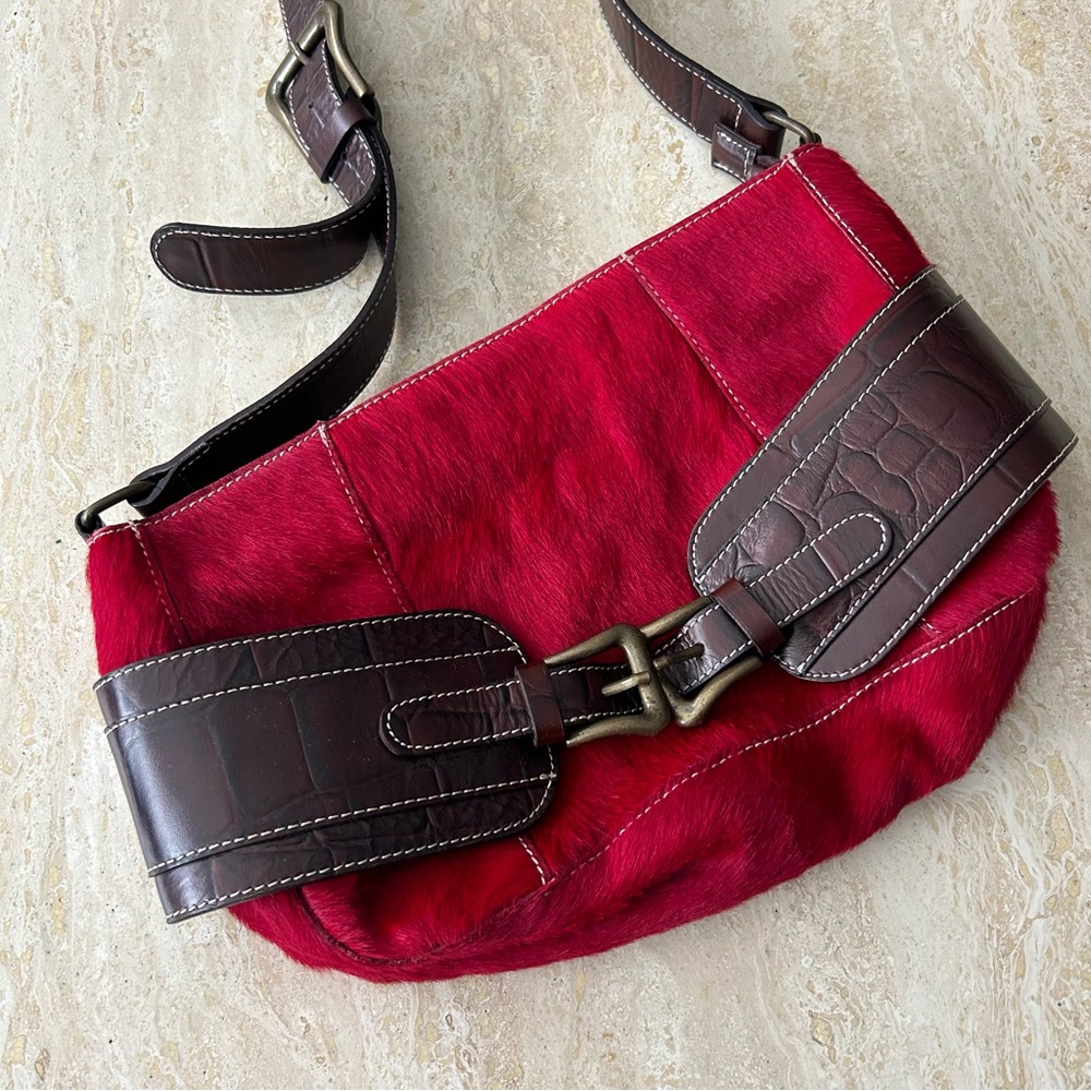 Red cowhide purse